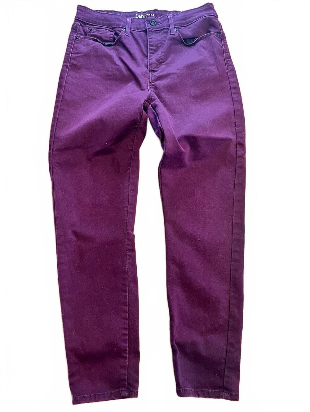 Denizen by Levi's High-Rise Ankle Skinny Jeans in Burgundy, Size 8